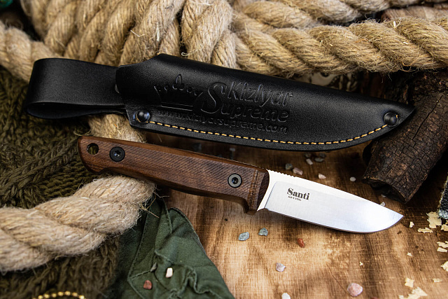 Нож Kizlyar Supreme Santi AUS-8 StoneWash Орех