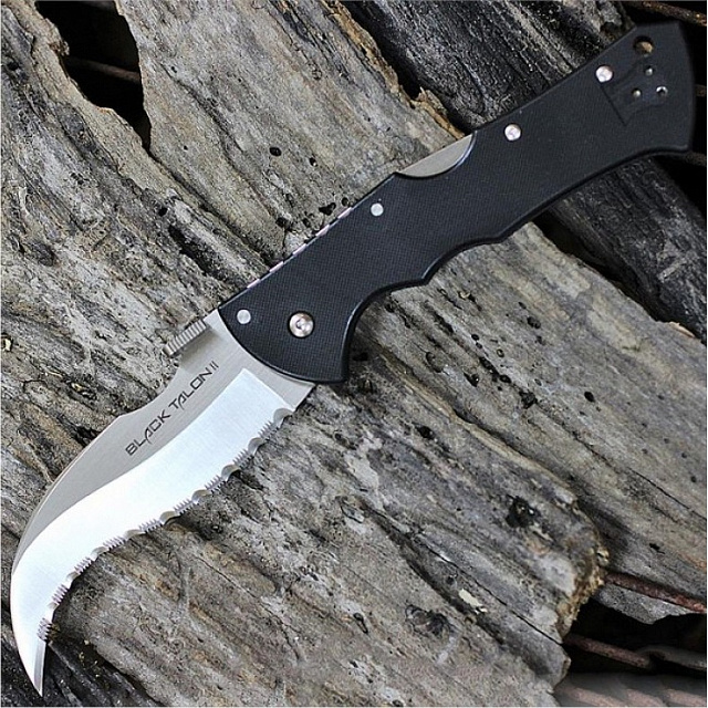 Складной нож Cold Steel CS22BS Black Talon II Serrated Edge - сталь S35VN