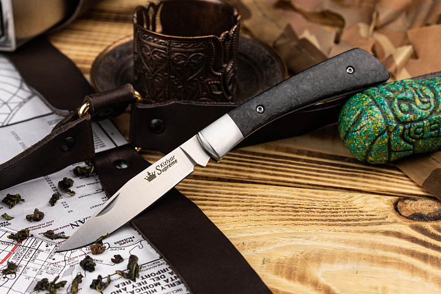 Складной нож Kizlyar Supreme Gent D2 Carbon StoneWash