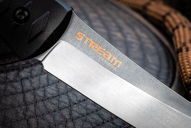 Туристический нож Kizlyar Supreme Stream VG-10 StoneWash