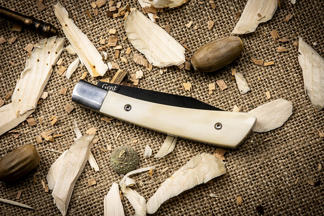 Складной нож Kizlyar Supreme GENT 440C BONE BLACK TITANIUM