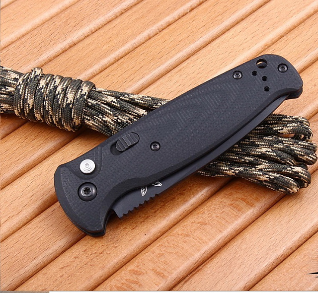 Нож Benchmade BM4300 BK - нож складной автомат. Рукоять G - 10, сталь 154CM.